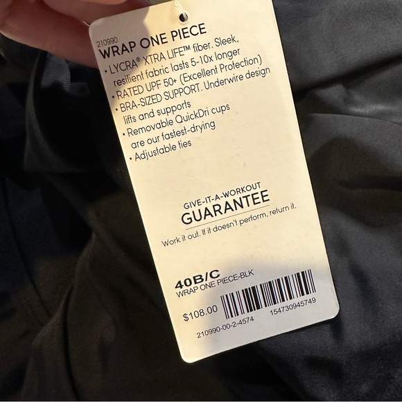NWT Athleta Wrap One Piece in Black Size 40B/C - Picture 4 of 6